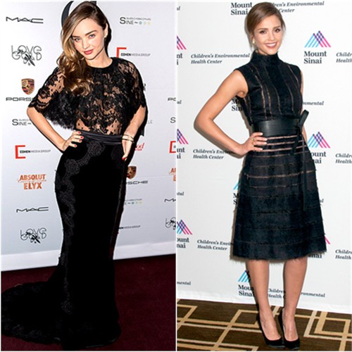 Miranda's top and skirt by Dolce & Gabbana; Jessica's dress by Fendi